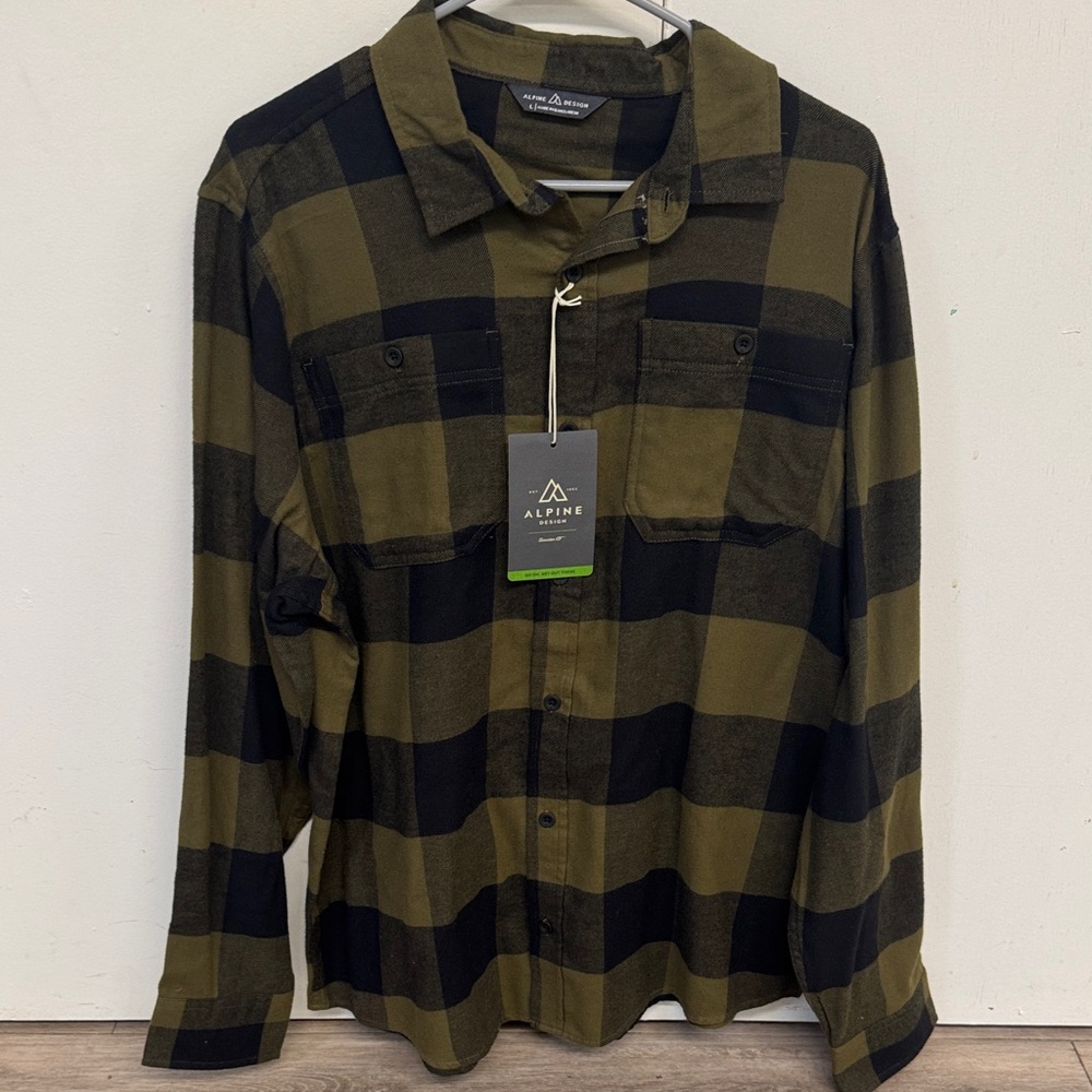Alpine Green and Black Plaid Men's Shirt